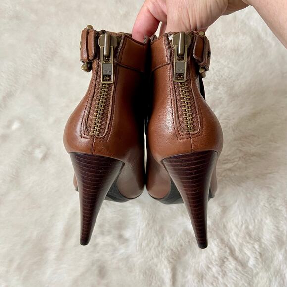 COACH Poppy Ambrielle Brown Leather Booties - Picture 3 of 11